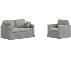 Sofa Sofos komplektas 2 pcs Šviesiai pilka 138 x 78 x 80 cm Aksomas