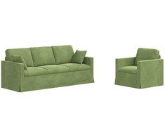 Sofa Sofos komplektas 2 pcs Šviesiai žalia 198 x 78 x 80 cm Aksomas