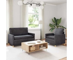 Sofa Sofos komplektas 2 pcs Tamsiai pilka Poliesteris