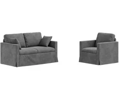 Sofa Sofos komplektas 2 pcs Tamsiai pilka 138 x 78 x 80 cm Aksomas