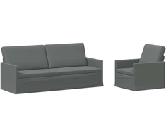 Sofa Sofos komplektas 2 vnt. Tamsiai pilka Audinys