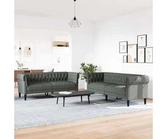 Svetainės sofa 2 pcs Tamsiai pilka 201,5 x 74,5 x 74,5 cm