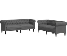 Svetainės sofa 2 pcs Tamsiai pilka 201,5 x 74,5 x 74,5 cm