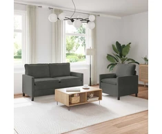 Sofa Sofos komplektas 2 pcs Tamsiai pilka Audinys