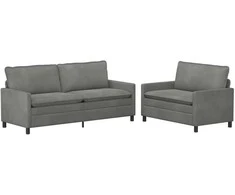 Sofa Sofos komplektas 2 pcs Tamsiai pilka Aksomas