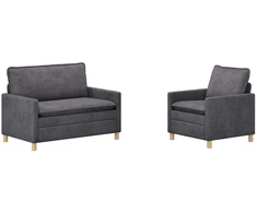 Sofa Sofos komplektas 2 pcs Tamsiai pilka Poliesteris