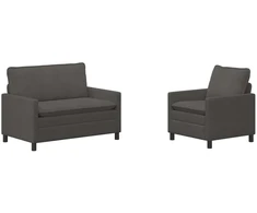 Sofa Sofos komplektas 2 pcs Tamsiai pilka Audinys