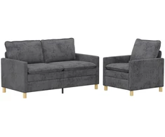 Sofa Sofos komplektas 2 pcs Tamsiai pilka Poliesteris