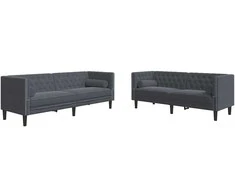 Svetainės sofa 2 pcs Tamsiai pilka 194 x 74,5 x 70,5 cm Aksomas