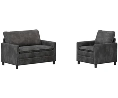Sofa Sofos komplektas 2 pcs Tamsiai pilka Poliesteris