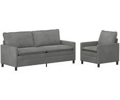 Sofa Sofos komplektas 2 pcs Tamsiai pilka Aksomas