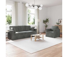 Sofa Sofos komplektas 2 pcs Tamsiai pilka 198 x 78 x 80 cm Aksomas