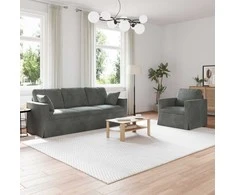 Sofa Sofos komplektas 2 pcs Tamsiai pilka 198 x 78 x 80 cm Aksomas
