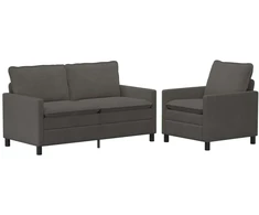 Sofa Sofos komplektas 2 pcs Tamsiai pilka Audinys