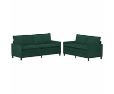 Sofa Sofos komplektas 2 pcs Tamsiai žalia Aksomas