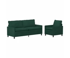 Sofa Sofos komplektas 2 pcs Tamsiai žalia Aksomas