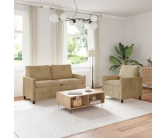 Sofa Sofos komplektas 2 pcs Taupe Poliesteris