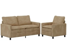 Sofa Sofos komplektas 2 pcs Taupe Poliesteris