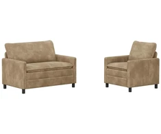 Sofa Sofos komplektas 2 pcs Taupe Poliesteris