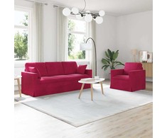 Sofa Sofos komplektas 2 pcs Vyno raudona 198 x 78 x 80 cm Aksomas