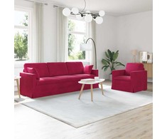 Sofa Sofos komplektas 2 vnt. Vyno raudona Aksomas