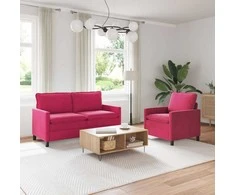 Sofa Sofos komplektas 2 pcs Vyno raudona Aksomas