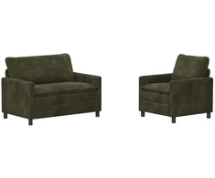 Sofa Sofos komplektas 2 pcs Žalia Poliesteris