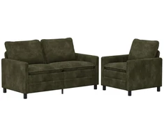 Sofa Sofos komplektas 2 pcs Žalia Poliesteris