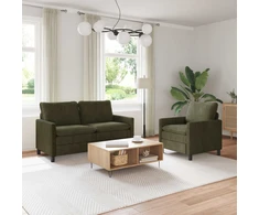 Sofa Sofos komplektas 2 pcs Žalia Poliesteris