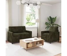 Sofa Sofos komplektas 2 pcs Žalia Poliesteris
