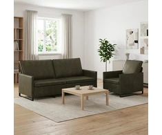 Sofa Sofos komplektas 2 vnt. Armijos Žalia Dirbtinė zomša