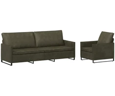 Sofa Sofos komplektas 2 vnt. Armijos Žalia Dirbtinė zomša