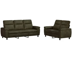 Sofa Sofos komplektas 2 vnt. Armijos Žalia Dirbtinė suedė oda