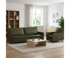 Sofa Sofos komplektas 2 vnt. Armijos Žalia Dirbtinė zomša