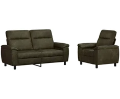 Sofa Sofos komplektas 2 vnt. Armijos Žalia Dirbtinė suedė oda