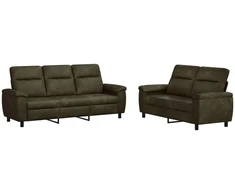 Sofa Sofos komplektas 2 vnt. Armijos Žalia Dirbtinė suedė oda