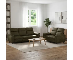 Sofa Sofos komplektas 2 vnt. Armijos Žalia Dirbtinė suedė oda