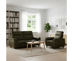 Sofa Sofos komplektas 2 vnt. Armijos Žalia Dirbtinė suedė oda