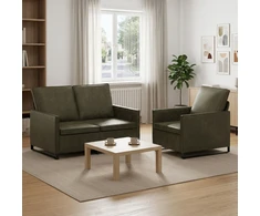 Sofa Sofos komplektas 2 vnt. Armijos Žalia Dirbtinė zomša
