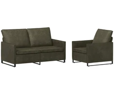 Sofa Sofos komplektas 2 vnt. Armijos Žalia Dirbtinė zomša