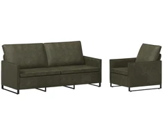 Sofa Sofos komplektas 2 vnt. Armijos Žalia Dirbtinė zomša