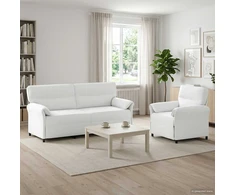 Sofa Sofos komplektas 2 vnt. Balta Audinys