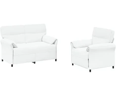 Sofa Sofos komplektas 2 vnt. Balta Audinys