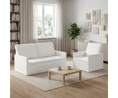 Sofa Sofos komplektas 2 vnt. Balta Audinys