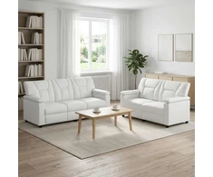 Sofa Sofos komplektas 2 vnt. Balta Dirbtinė oda