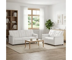 Sofa Sofos komplektas 2 vnt. Balta Dirbtinė oda
