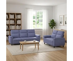 Sofa Sofos komplektas 2 vnt. Džinsinės mėlynos Audinys