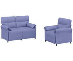Sofa Sofos komplektas 2 vnt. Džinsinės mėlynos Audinys
