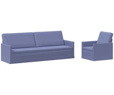 Sofa Sofos komplektas 2 vnt. Džinsinės mėlynos Audinys
