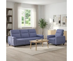 Sofa Sofos komplektas 2 vnt. Džinsinės mėlynos Audinys